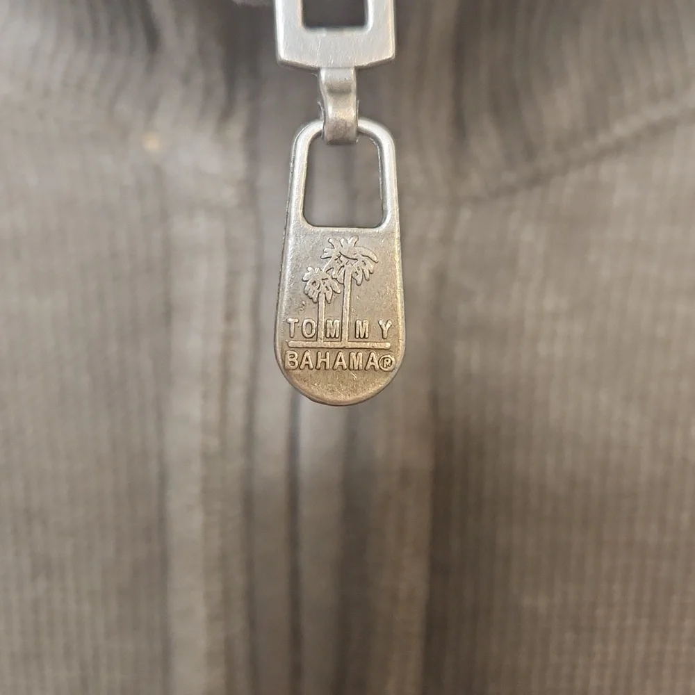Tommy Bahama Men's Taupe Long Sleeve Half Zip Sweater Size LG